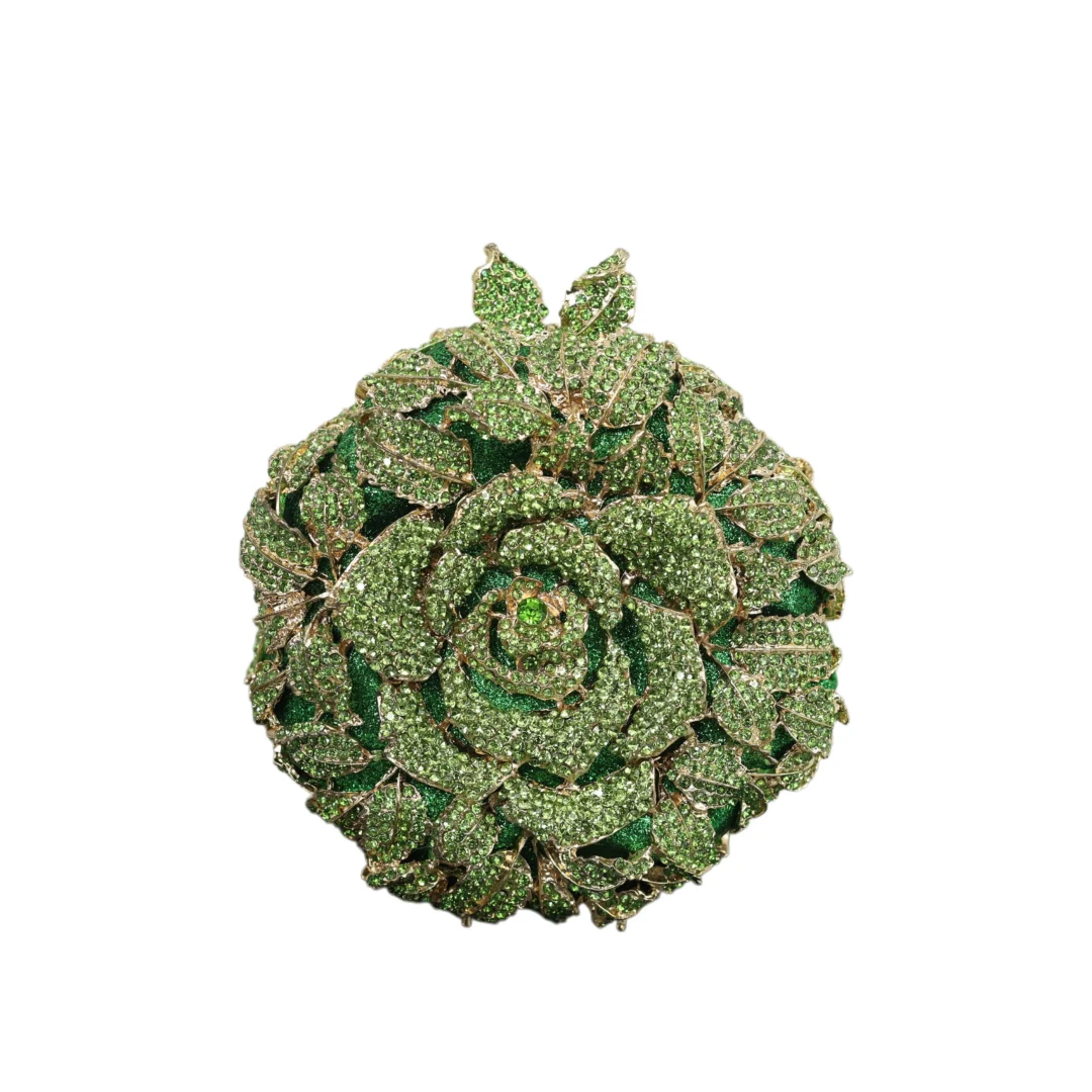 Emerald rose clutch