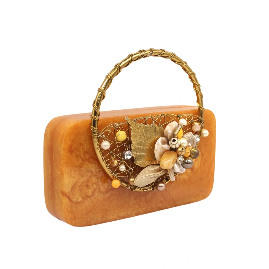 ‎Gilded Amber clutch