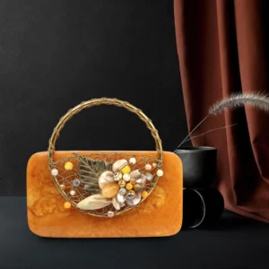‎Gilded Amber clutch