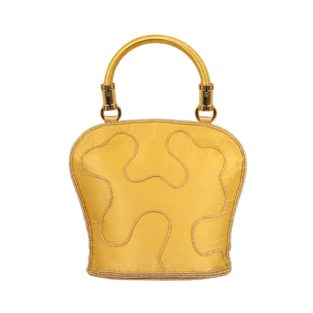 Gold Crescent pearl bag
