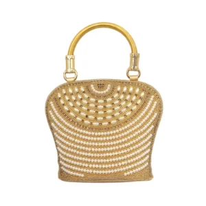 Gold Crescent pearl bag