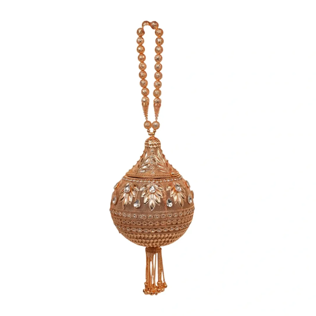 Rose Gold arabian clutch