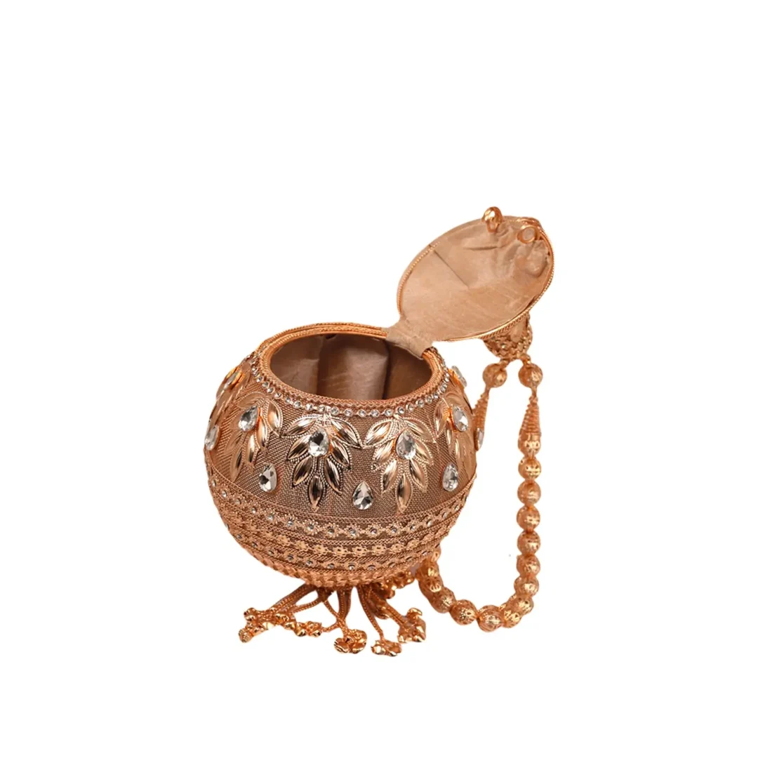 Rose Gold arabian clutch