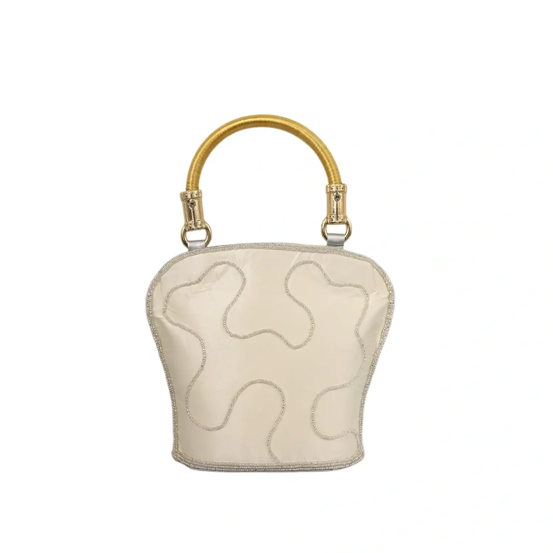 Silver Crescent pearl bag