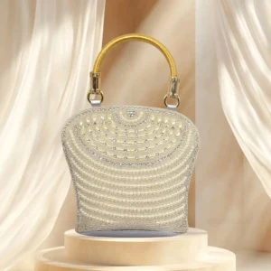 Silver Crescent pearl bag