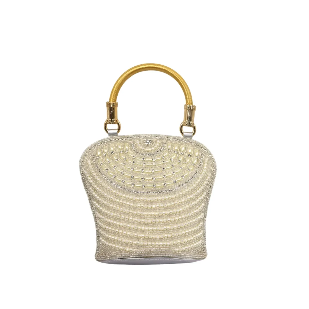 Silver Crescent pearl bag
